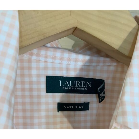 Ralph Lauren Pink Gingham Non-Iron Cotton Button-Up Dress Shirt Women’s Small - Picture 8 of 8